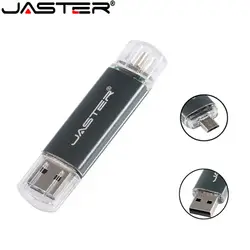 JASTER оригинальный USB флэш-накопитель OTG USB 2,0 флэш-накопитель 4G 8G 16G 32G 64G 128G двойной металлический Флешка для смартфона/планшета/ПК