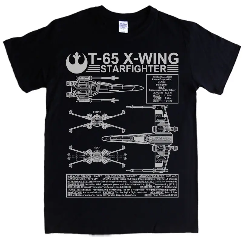 

X-WING T-shirt - S - 5XL - STAR WARS T65 blueprints rogue one MENS, LADIES, KIDS Free shipping Harajuku free shipping