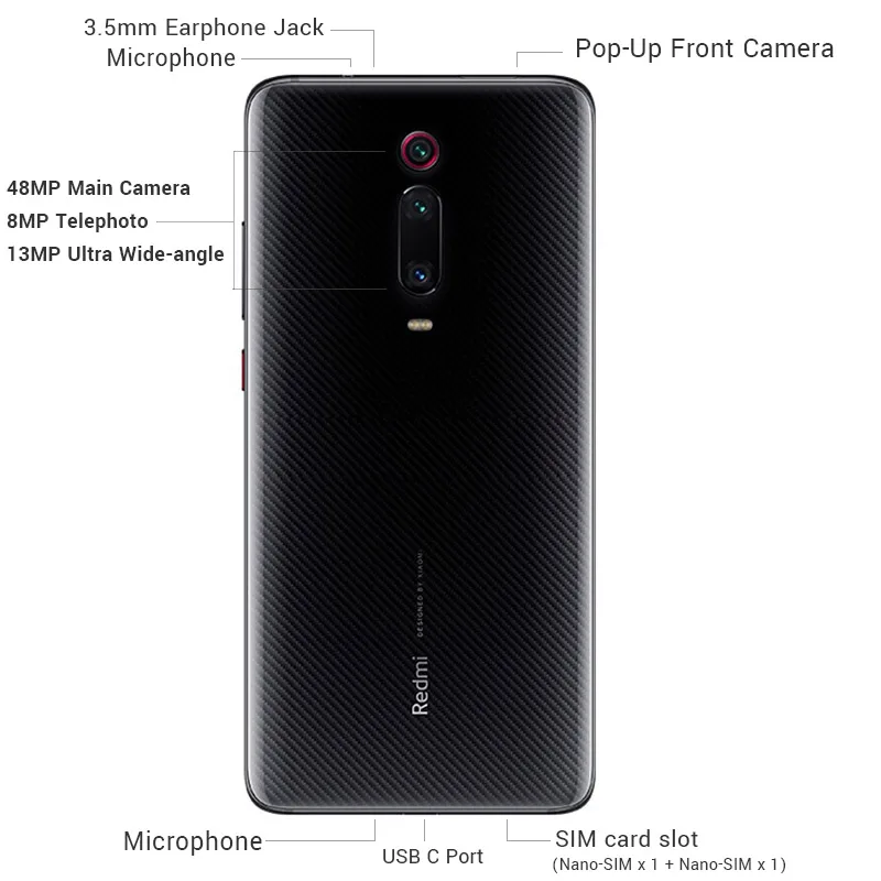 Оригинальный Смартфон Xiaomi Redmi K20 с глобальной прошивкой 6 ГБ 64 Snapdragon 730 48мп тройная