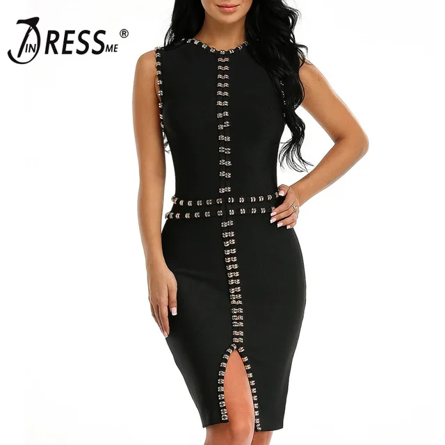 Cheap INDRESSME 2018 New Women's Sleeveless Beaded Split Mini Bodycon Bandage Dress Club Party Lady Cheap INDRESSME 2018 New Women's Sleeveless Beaded Split Mini Bodycon Bandage Dress Club Party Lady