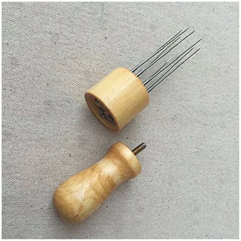 HOT-DIY игла для валяния с восьмью иглами инструмент для рукоделия из шерсти Войлок инструмент для стежка с твердой деревянной ручкой для валяния более эффективный