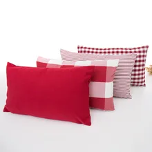 Геометрическая наволочка для подушки в красную и белую полоску, клетчатый чехол для подушки, простая прямоугольная наволочка для спальни, украшение дома 30*50 см