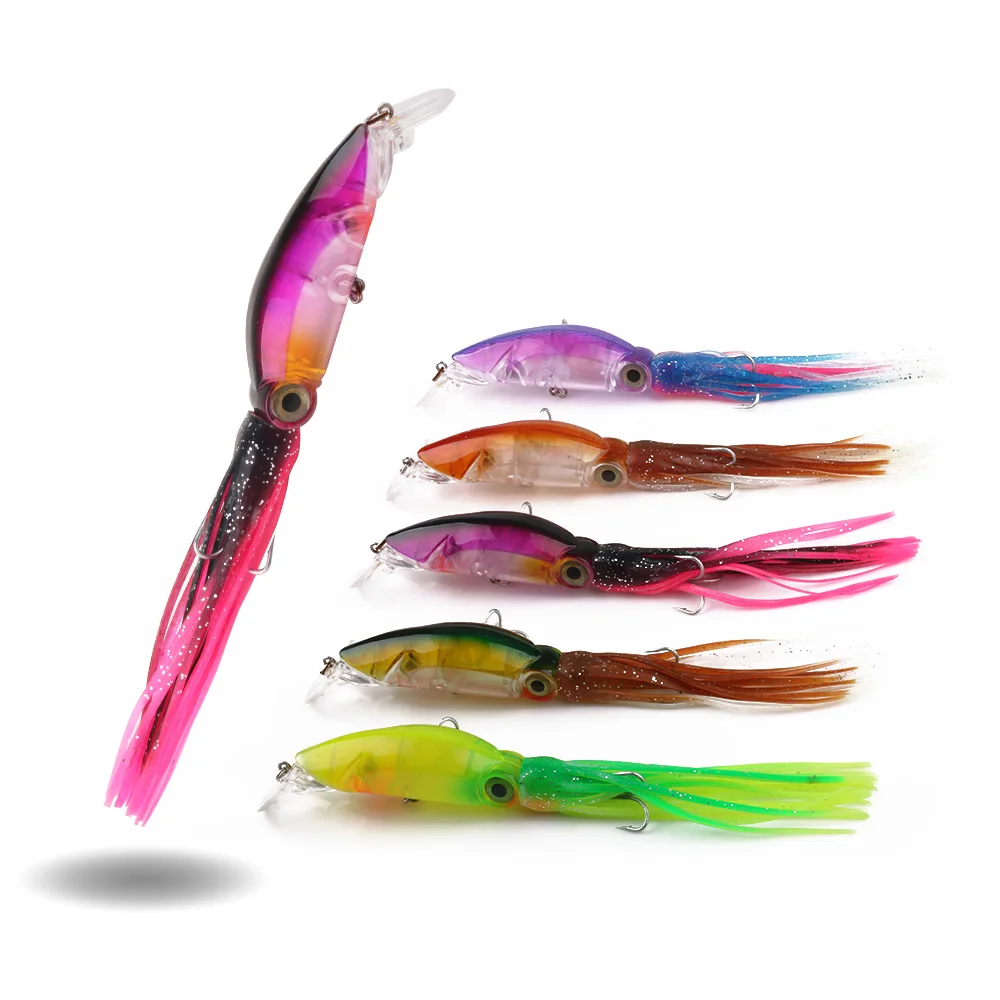 

HENGJIA 1PC Octopus Suqid Sea Trolling Jigging Bait 10CM-16.6G Crank Swings Fishing Tackle