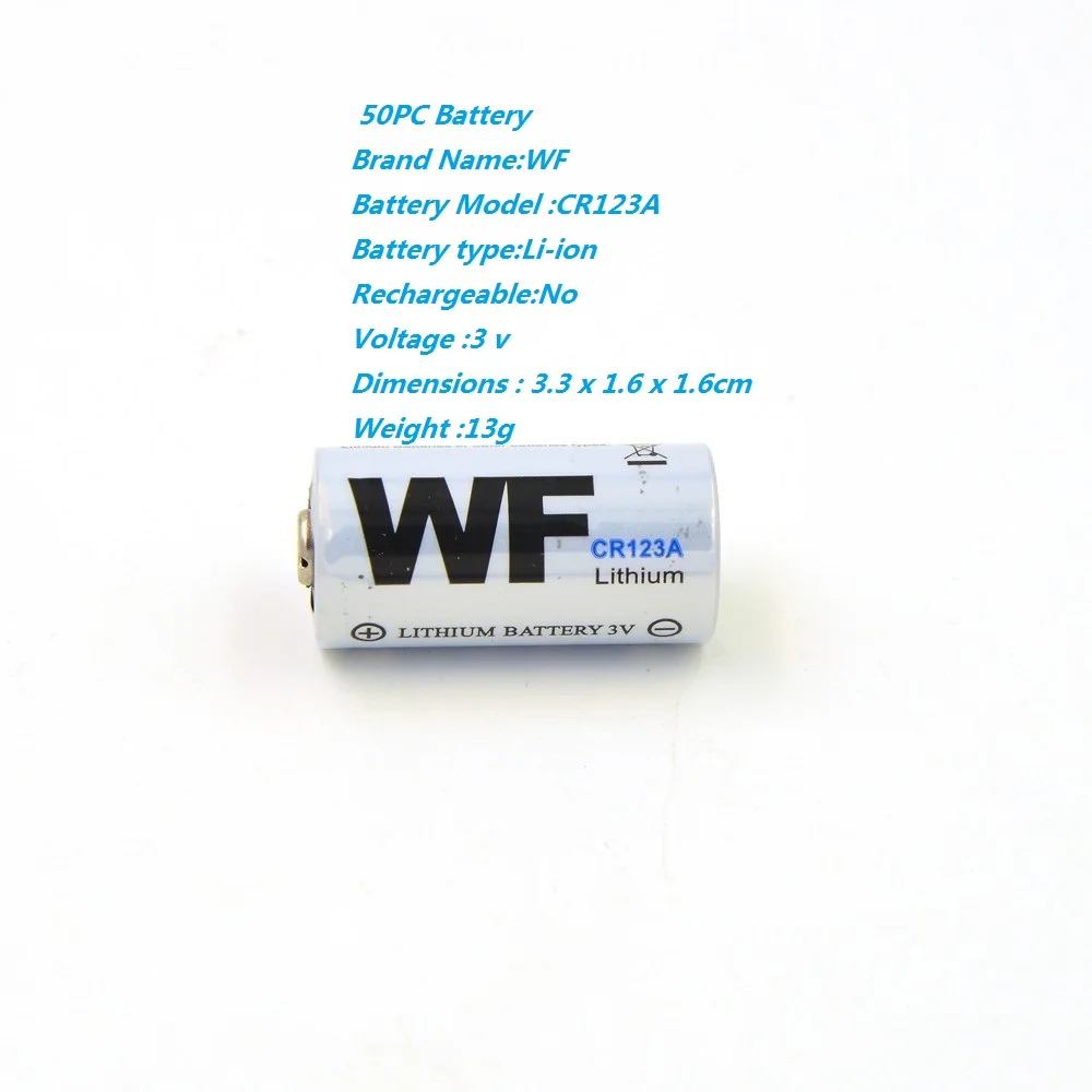 50 шт. CR123A CR123 123A CR17345 KL23a VL123A DL123A 5018LC EL123AP SF123 3 0 V 3V литиевая батарея для фонариков