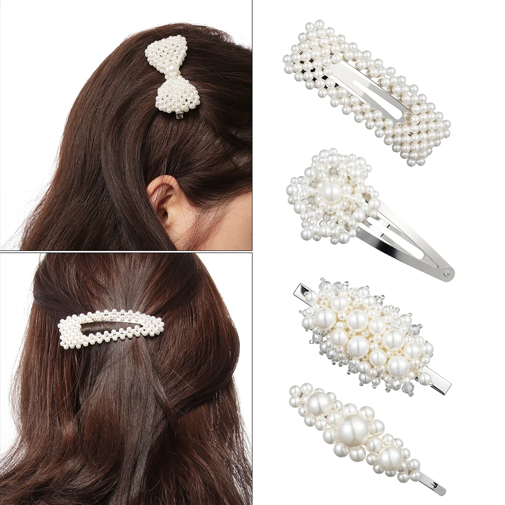 New 9 Styles Fashion Pearl Hair Clip Elegant Korean Design Hairpin Hair Styling Accessories for Women Girls