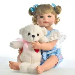 57 см полное Силиконовое боди винил 23 дюймов Reborn девушка Реалистичная кукла-младенец моделирование купать малыша игрушки Bonecas подарок на