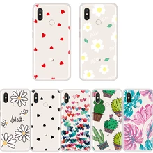 Ультратонкий чехол для Xiaomi mi A2 A1 mi 9 Se mi 8 из мягкого прозрачного ТПУ с изображением свежих растений цветов на красном mi Note 5 6 7 Pro, чехол для телефона