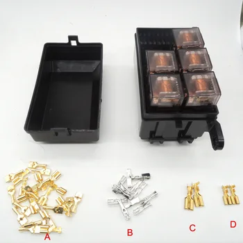 

Car seat relay fuse box 5 engine compartment insurance car insurance holder include 5 relay 24V 80A