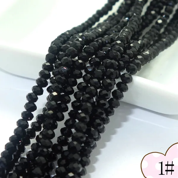 

Wholesale 200pc Rondelle black Faceted Glass Crystal Loose Spacer Beads 3x2mm