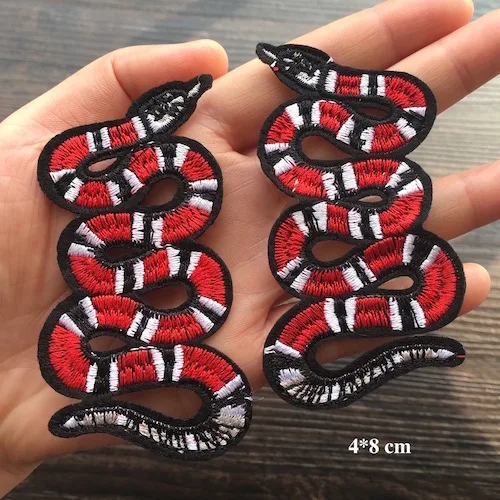 1 штука, большое красное сердце, милая змея, железная вышивка, аппликация, нашивки для одежды, сделай сам, нашивка цветы, аппликация LSHB384 - Цвет: Mini Snake