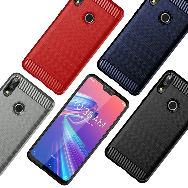Чехол из углеродного волокна для Asus Zenfone Max M2 ZB633KL, Силиконовый противоударный чехол для Asus Zenfone Max Pro M2 ZB631KL, чехлы