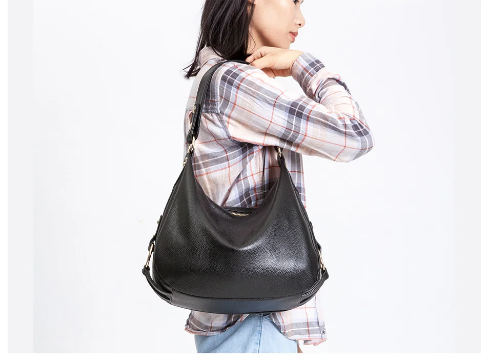 Luxury Genuine Leather Hobo Crossbody Messenger Bag Vibe Handbags