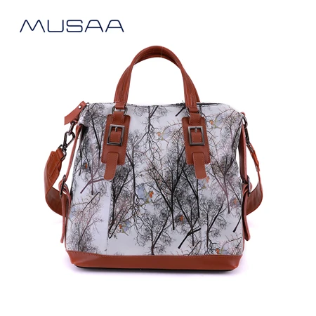 

MUSAA Fine Vintage Women's Handbags Designer for Girl High Quality Tote Bags Fashion Printing PU Leather Shoulder Bags