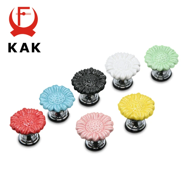 Cheap KAK Ceramic Drawer Knobs Cartoon Sunflower Cabinet Pulls Kitchen Handles Furniture Handle for Kids Room Furniture Hardware Cheap KAK Ceramic Drawer Knobs Cartoon Sunflower Cabinet Pulls Kitchen Handles Furniture Handle for Kids Room Furniture Hardware