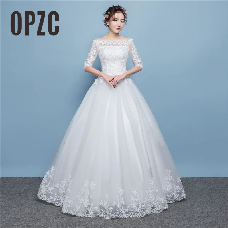 

Real Photo Sweetheart A-Line White Red Fashion Leuxury Appliques Weeding Dress Lace Back Design Sexy Boat Neck Illusion Style