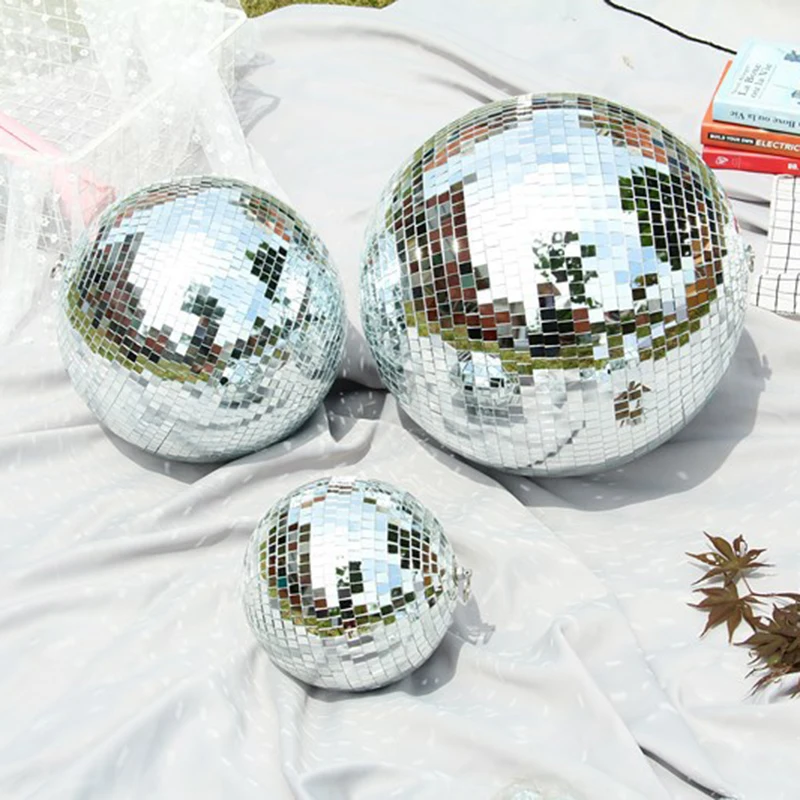 Adornos de bola de Navidad de 6 piezas de amwill 3 cm 5 cm Mini Bola de espejo de discoteca decoración de árbol de Navidad Favor de fiesta de navidad regalo y 8D