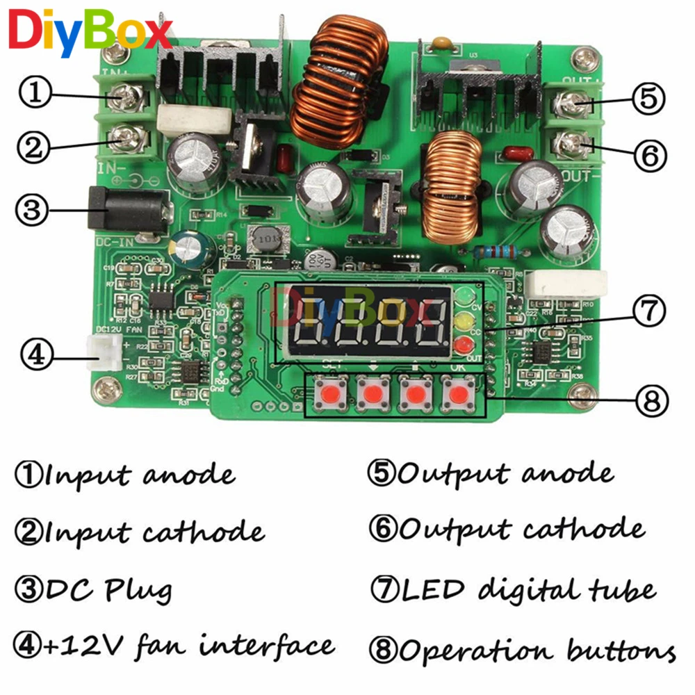 

DC-DC 38V 6A Digital LED Display Boost Module Voltage Step-up Step-down Power Module Boost Buck Converter Transformer Board