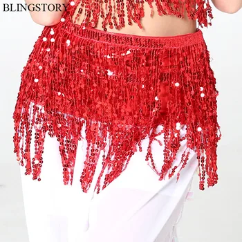 

BLINGSTORY Tassel Fringe Sequin Wrap Skirt Women Summer Style Beach Belly Dancer Costume Club Mini Skirts Flapper Faldas Cortas