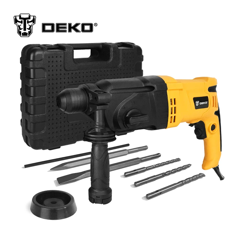 DEKO GJ180 220V 26mm 4 Functions AC Electric Rotary Hammer with BMC and