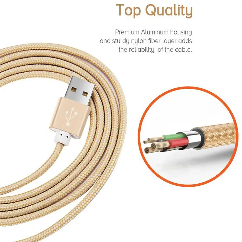 Нейлоновый Кабель зарядного устройства микро usb для Ginzzu GT W853 обычного мобильного