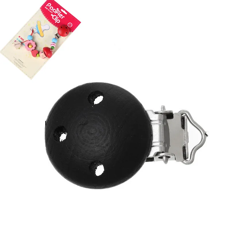 

Child Nipple Funny Pacifier Holder Black Wooden Baby Pacifier Clips Holders Cute Pacifier Clasps 5pcs/lot