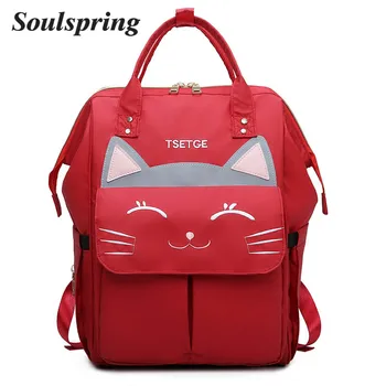 

New Fashion Cat Mummy Maternity Nappy Bag Brand Large Capacity Baby Bag Travel Backpack Designer Nursing Bag For Baby Care