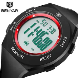 BENYAR 2018 новый цифровые часы Водонепроницаемый Для мужчин наручные часы для мальчиков светодио дный цифровой секундомер спортивные