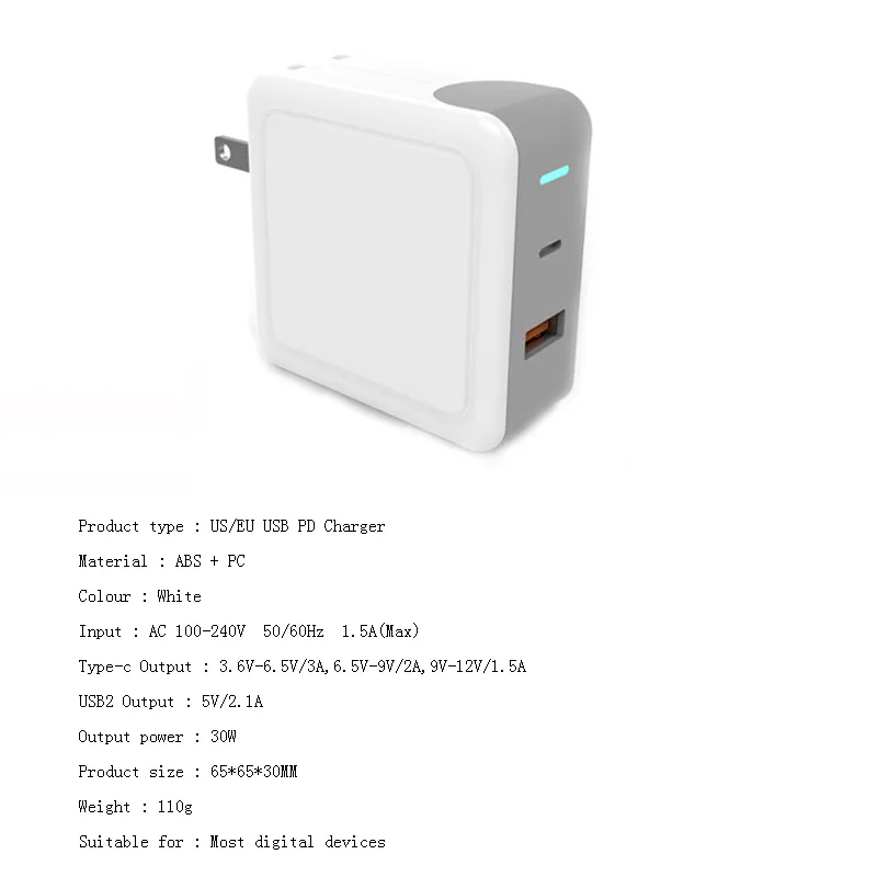 30 Вт USB PD зарядное устройство для iPhone Xs X MacBook Quick Charge type C PD 3,0 зарядное устройство для мобильного телефона Быстрая зарядка type-c PD зарядное устройство