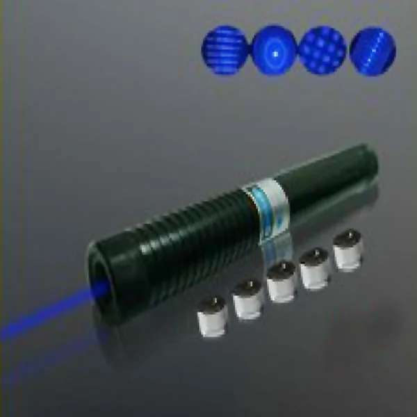 445 450nm Zooming LED Blue Laser Pointer + Protective Glasses (2x16340
