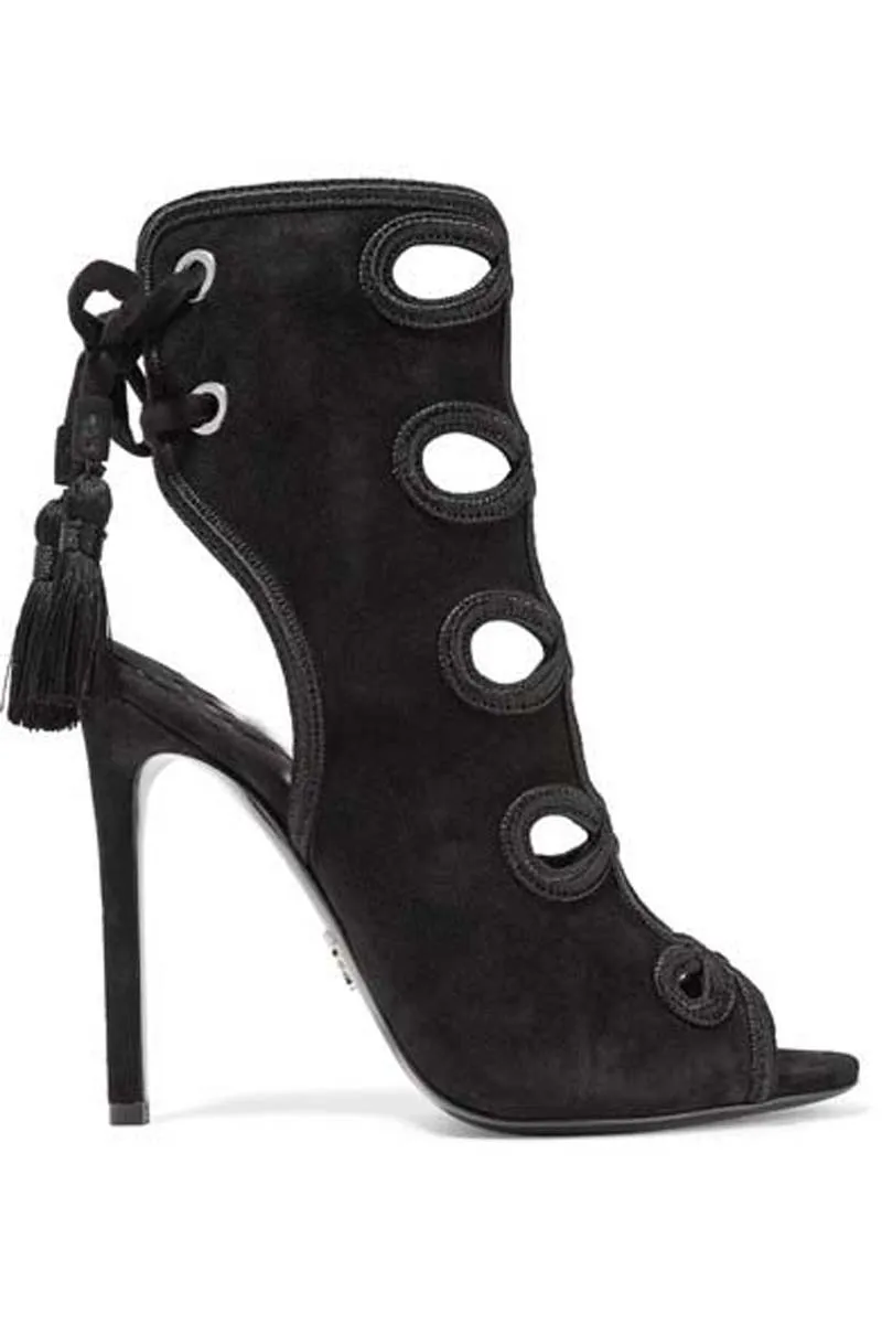 

EMMA KING 2018 New Summer Women Sandals Back Hanging Ear Retro Black Peep Toe Thin High Heels Decoration Elegant Ladies Shoes