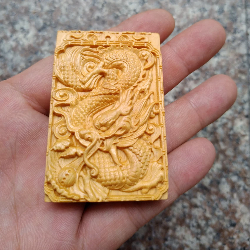 

Wood Carving Dragon and Phoenix Pendant Home Desktop Decoration Home Decorations Ornaments(A944)