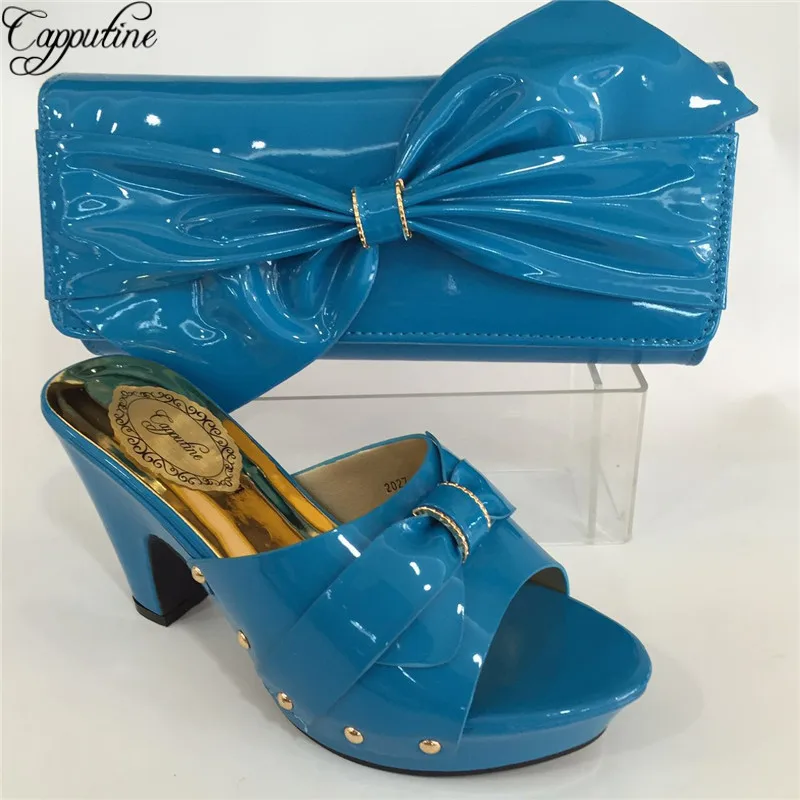 Capputine/Новинка Итальянские женские туфли лодочки и сумочка в комплекте комплект