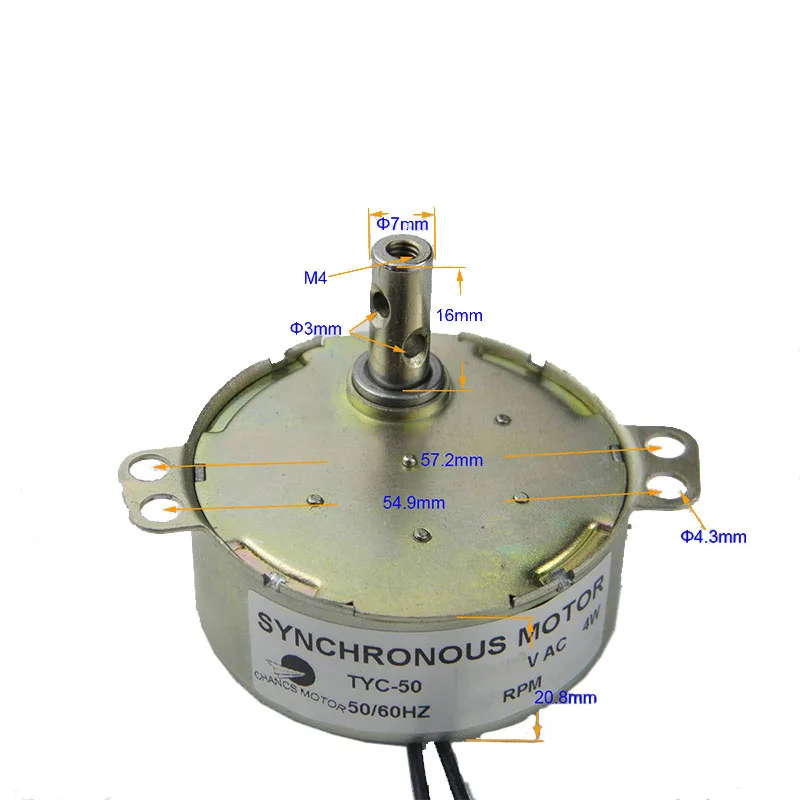 TYC 50 синхронный электродвигатель 220 В переменного тока Motor5 6RPM CW/CCW крутящий момент