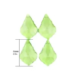 60 шт./лот 50 мм светло-зеленый кристалл кленовый лист кулон Хрустальная люстра детали и подвеска, Хрустальная Призма отделка