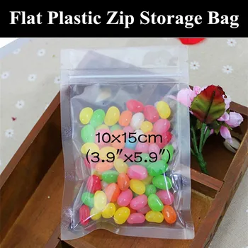 

100pcs 10x15cm (3.9"x5.9") 160micron Small Flat Clear Plastic Ziplock Organizer Bag Transparent Recloseable Gift Plastic Pouch
