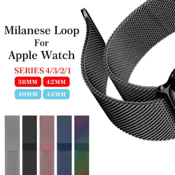 Металическая цепочка из нержавеющей стали с Милан кольцо Магнитная часы с сетчатым узором с быстрым разъединением для Apple Watch, версии с