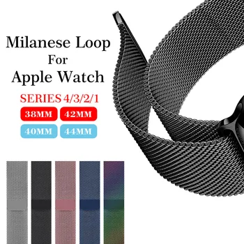 

Metal stainless steel Milan ring magnetic grid watch with quick release Apple Watch with 44/42/40/38 mm series 4/3/2/1