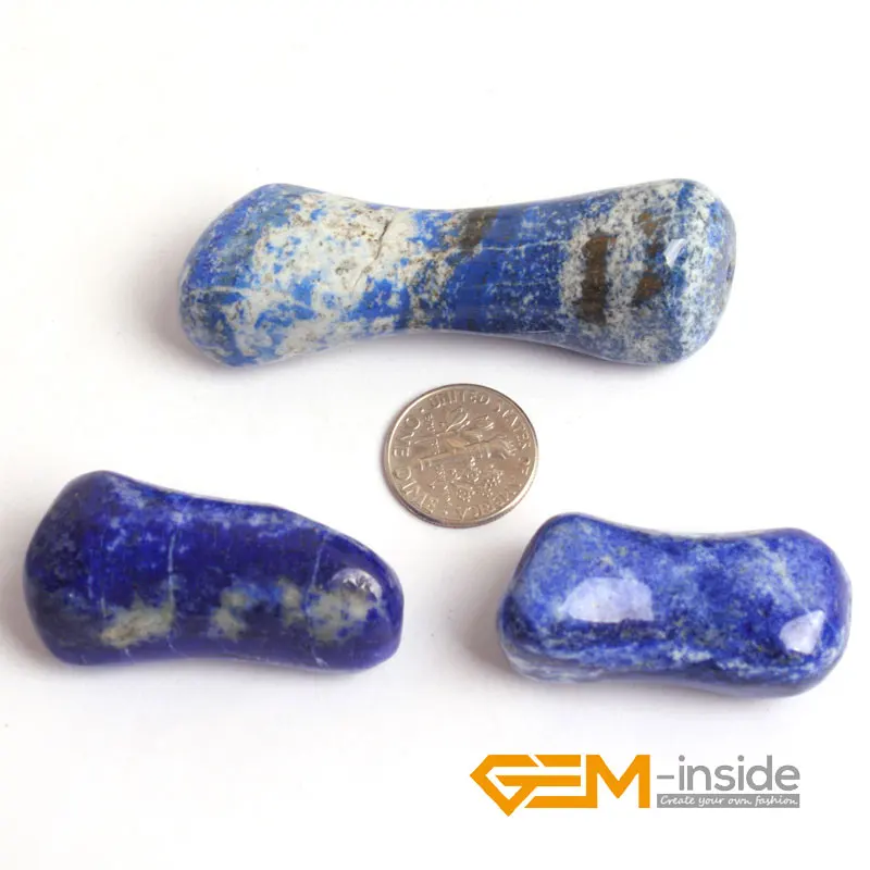 

20X40-20X60MM Bone shape Natural Lapis Lazuli Stone Beads natural stone beads DIY loose beads for jewelry making 3 PCS wholesale