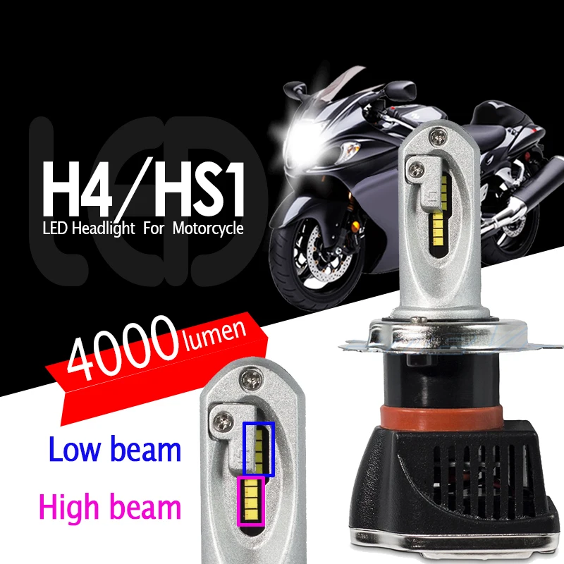 Motorcycle H4 HS1 Led Headlight Bulb H/L High Low Hi/Lo Dual Lamp Motor Headlamp Kit ATV Motorbike 12V 24V DC Head Light New Motorcycle H4 HS1 Led Headlight Bulb H/L High Low Hi/Lo Dual Lamp Motor Headlamp Kit ATV Motorbike 12V 24V DC Head Light New