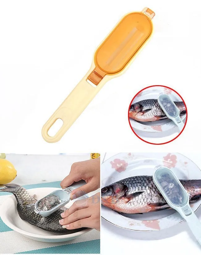 Кухонный инструмент быстрая Чистка рыбьей кожи стальные рыбные весы щетка средство для удаления волос Очиститель, для удаления чешуи Skinner скалер рыболовные инструменты нож