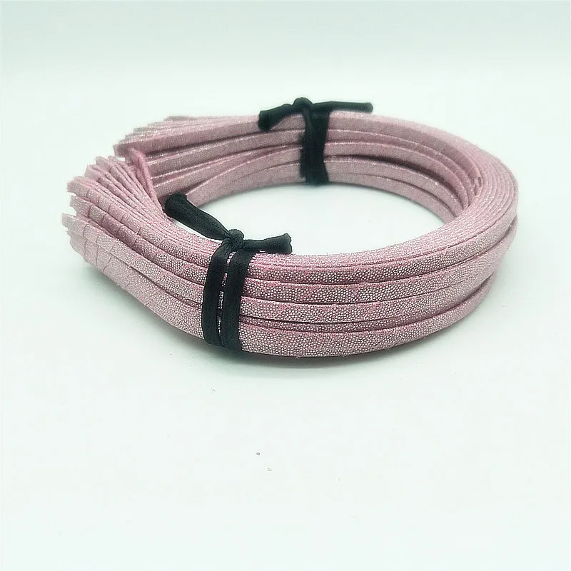 0,5 мм Блестящий патч ткань обруч для волос сплав лента обруч для волос аксессуары DIY обруч для головы аксессуары 4 шт - Цвет: Pink