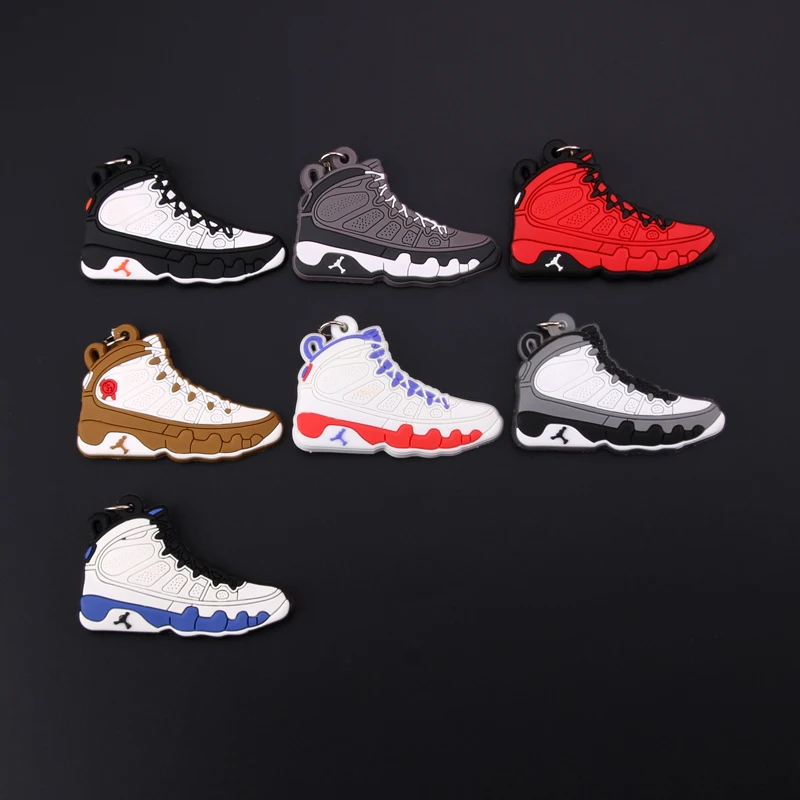 

New Mini Jordan 9 Keychain Shoe Men Wome Kids Key Ring Gift Basketball Sneaker Key Chain Key Holder Porte Clef
