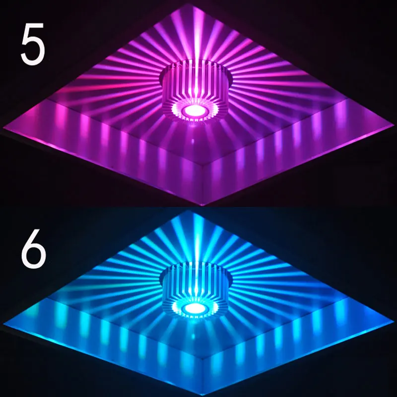 Современный светодиодный потолочный светильник 3 Вт RGB настенный художественное