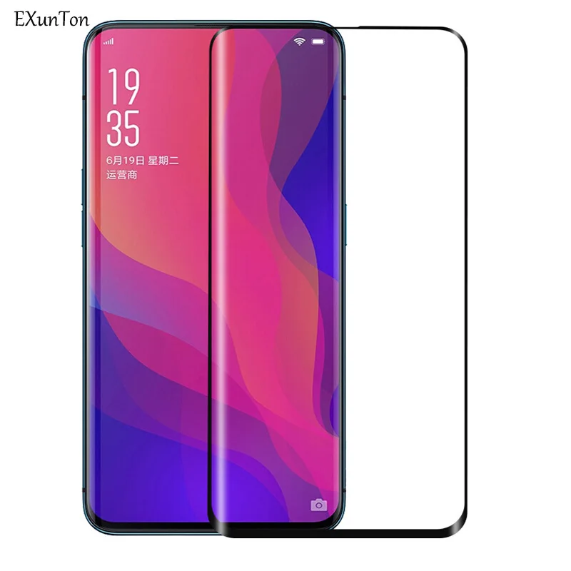 EXUNTON 3D изогнутый край Полное покрытие закаленное стекло для OPPO Find X 9H
