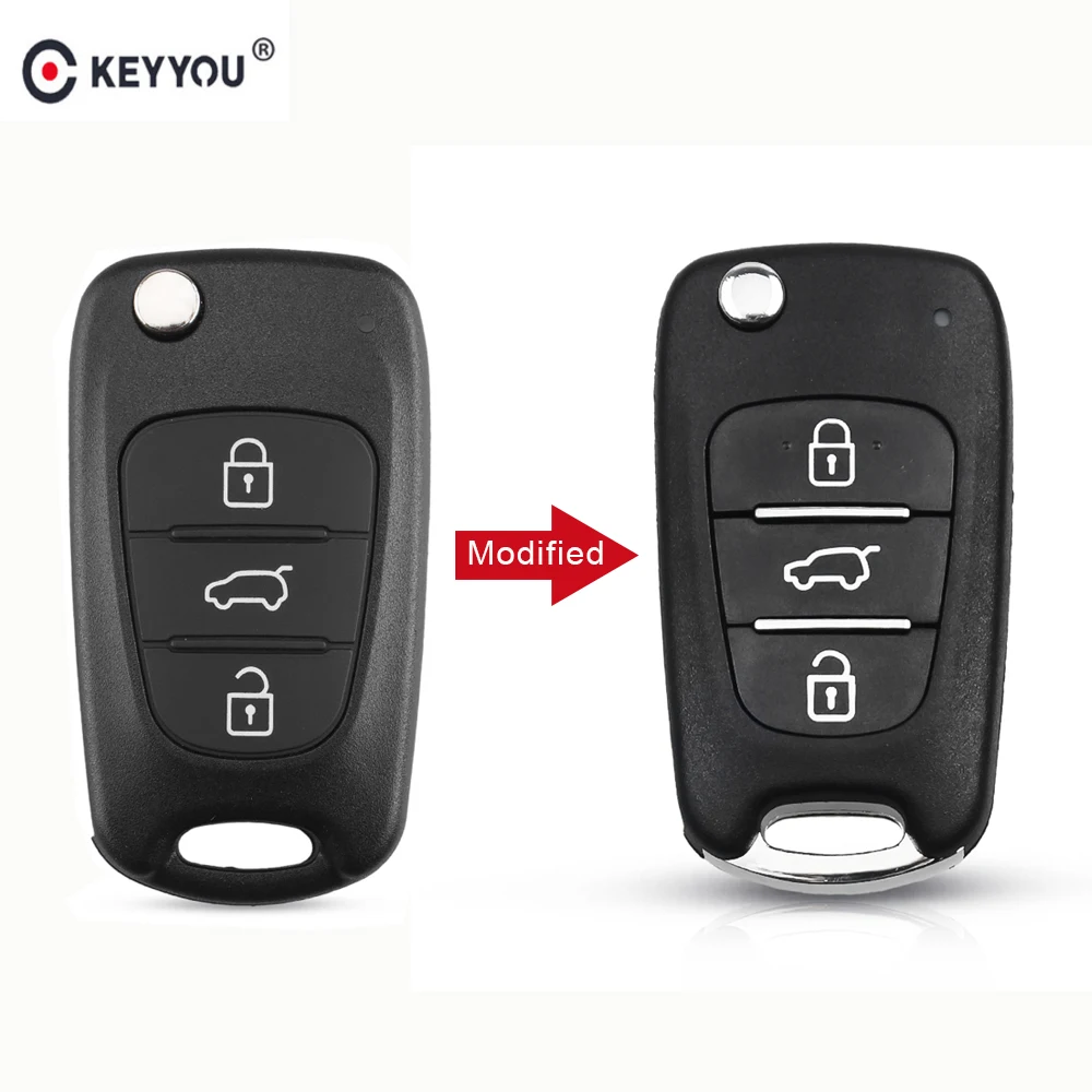 

KEYYOU 3 Button Filp Modified Remote Control Car KeY Shell Case Fob Cover For Hyundai Avante I30 IX35 Kia K2 K5 Sorento Sportage