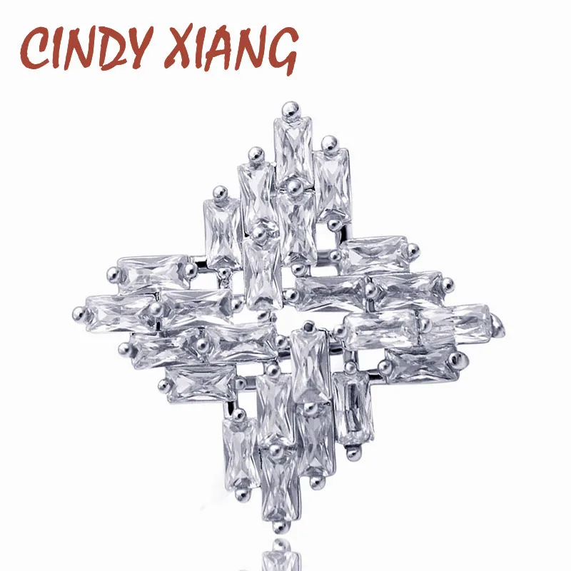 

CINDY XIANG New Arrival Cubic Zirconia Collar Pin Jewelry Shining Sparking Cross Small Brooch Summer Shirt Accessories Good Gift