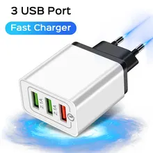 18 Вт USB зарядное устройство Quick Charge 3,0 5 в 3 А для iPhone X Xs Xr 7 8 EU штекер настенный адаптер для зарядки мобильного телефона для samsung S9 Xiaomi