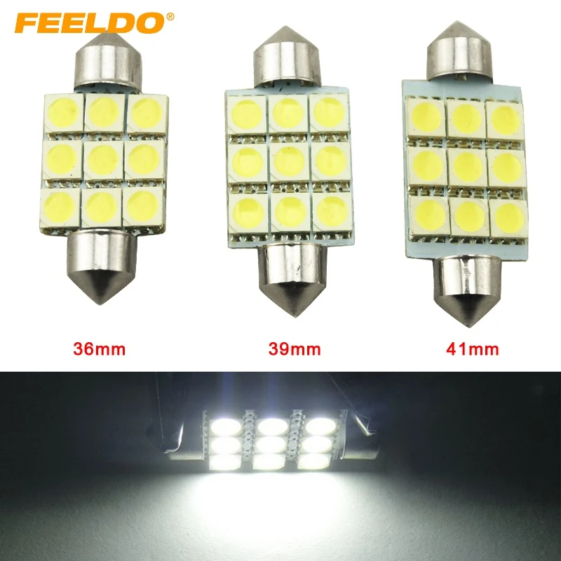 2x 42mm C10W 264 SV8,5 12-SMD 5050 360° Car LED Interior bulbs Xenon WHITE