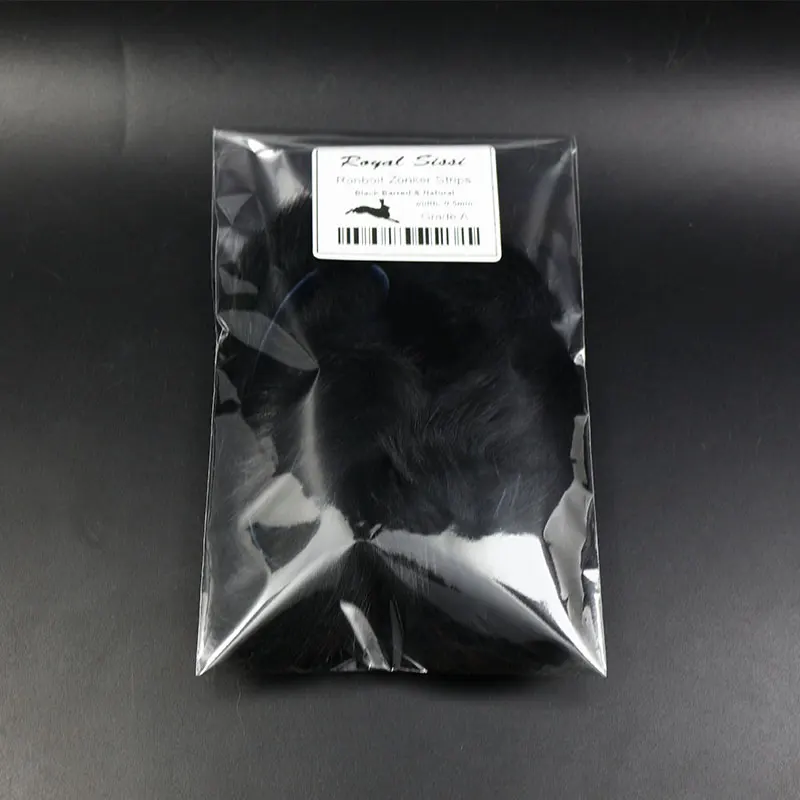 3 Strisce Di Pelle Di Coniglio Nero Per Mosche Da Pesca – Zonker Strip 2mm, Materiale Naturale Per Streamer E Leeches