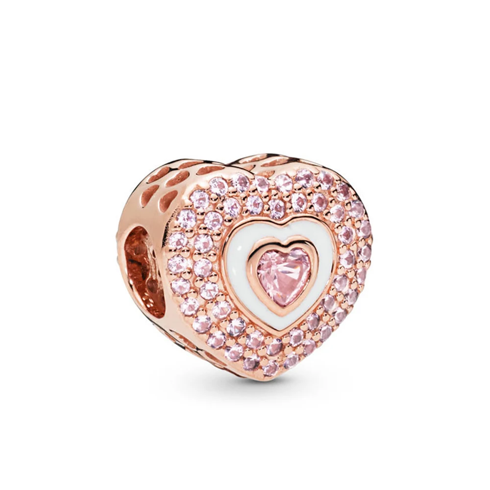 

788097npr Kristie 100% 925 Esterlina Novo 2019 Spring Pink Hearts Ln Hearts Charmed Accounts Diy Spring Jewels Original Jewelry